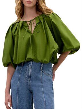 Rebecca Taylor Isla Bubble Top Meadow Green NWT $250 XS
